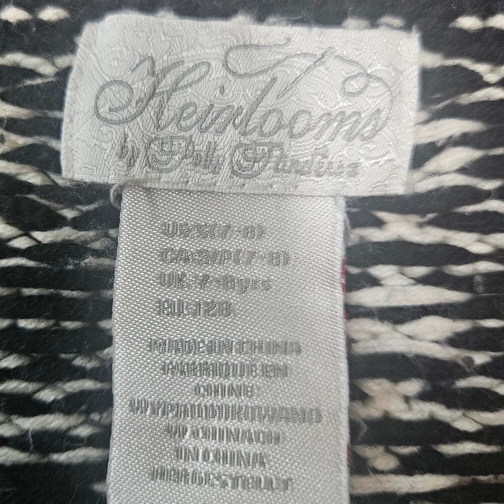 Heirlooms by Polly Flinders Girls Knit Sweater Coat Jacket Velvet Bow Size 6 - Picture 6 of 7